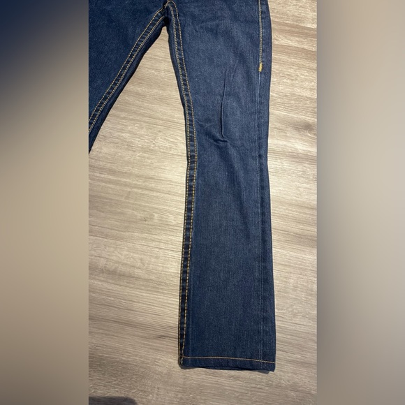 Vintage True Religion Jeans Snap Pocket Low Rise No Stretch Sz 26 Dark Blue USA - Picture 13 of 14